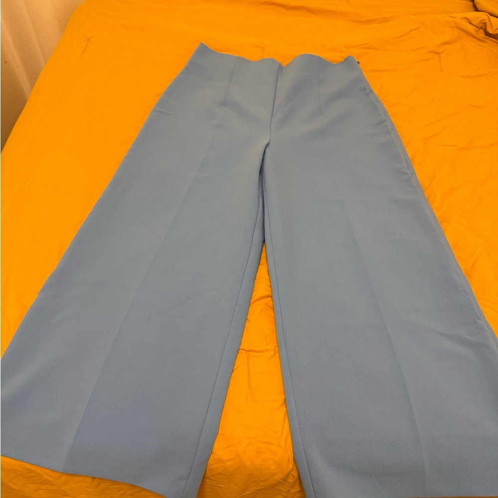 Zara Light Blue Wide-Leg Pants